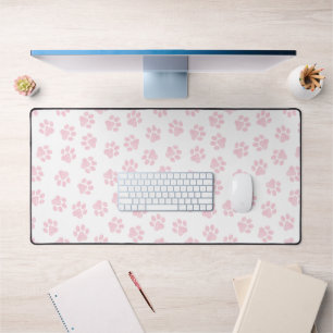 Doodle Paws, Dog Paws, Baby Pink Paws Desk Mat
