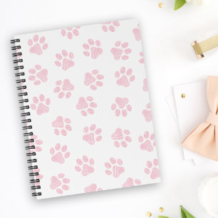 Doodle Paws, Dog Paws, Baby Pink Paws Notebook