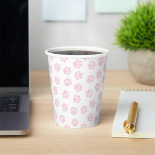Doodle Paws, Dog Paws, Baby Pink Paws Paper Cups