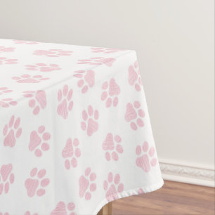 Doodle Paws, Dog Paws, Baby Pink Paws Tablecloth