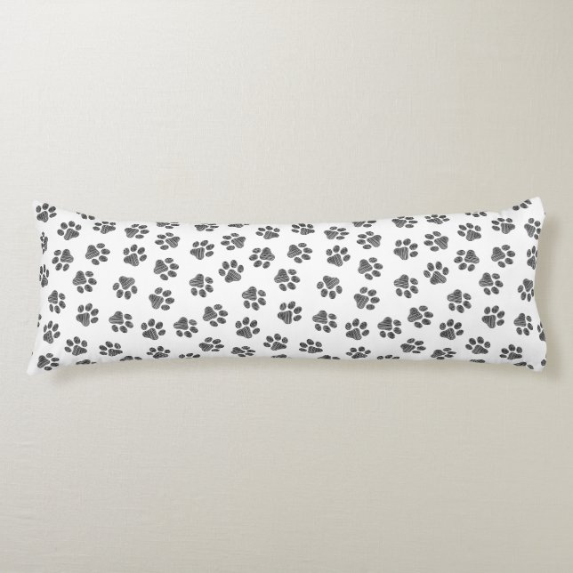 Doodle Paws, Dog Paws, Black Paws Body Cushion (Front)