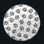 Doodle Paws, Dog Paws, Black Paws Dartboard<br><div class="desc">Cute,  fun and adorable pattern with doodle paws in black colour on white background. Modern and trendy gift,  perfect for the dog lover in your life.</div>