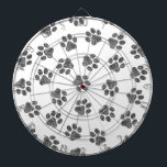 Doodle Paws, Dog Paws, Black Paws Dartboard<br><div class="desc">Cute,  fun and adorable pattern with doodle paws in black colour on white background. Modern and trendy gift,  perfect for the dog lover in your life.</div>