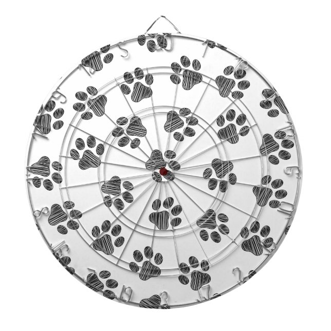 Doodle Paws, Dog Paws, Black Paws Dartboard (Front)