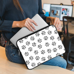 Doodle Paws, Dog Paws, Black Paws Laptop Sleeve