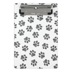 Doodle Paws, Dog Paws, Black Paws Mini Clipboard
