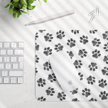 Doodle Paws, Dog Paws, Black Paws Mouse Pad<br><div class="desc">Cute,  fun and adorable pattern with doodle paws in black colour on white background. Modern and trendy gift,  perfect for the dog lover in your life.</div>