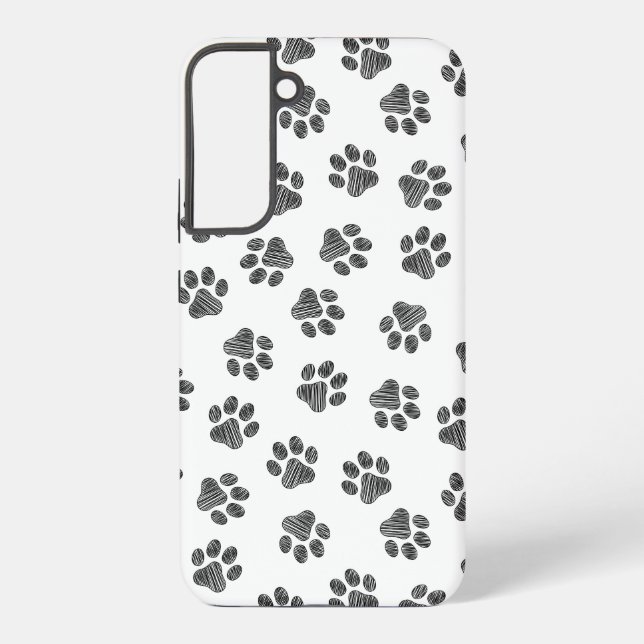 Doodle Paws, Dog Paws, Black Paws Samsung Galaxy S22+ Case (Back)