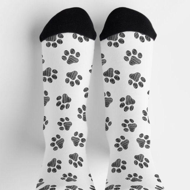 Doodle Paws, Dog Paws, Black Paws Socks (Top)