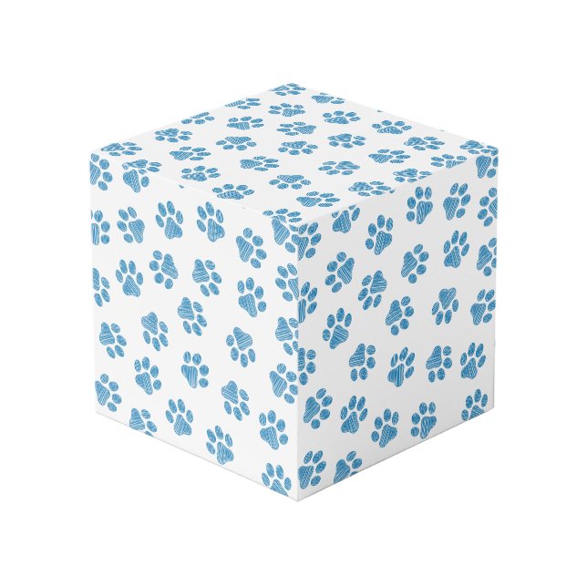 Doodle Paws, Dog Paws, Blue Paws Cube (Front Angled)