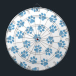 Doodle Paws, Dog Paws, Blue Paws Dartboard<br><div class="desc">Cute,  fun and adorable pattern with doodle paws in blue colour on white background. Modern and trendy gift,  perfect for the dog and cat lover in your life.</div>