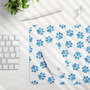 Doodle Paws, Dog Paws, Blue Paws Mouse Pad