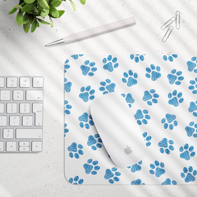Doodle Paws, Dog Paws, Blue Paws Mouse Pad (Creator Uploaded)