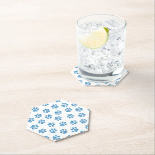 Doodle Paws, Dog Paws, Blue Paws Paper Coaster