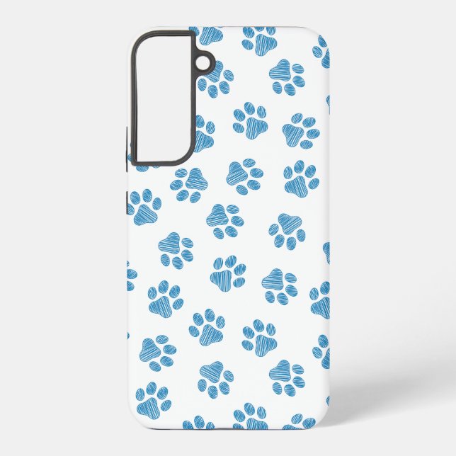 Doodle Paws, Dog Paws, Blue Paws Samsung Galaxy S22+ Case (Back)
