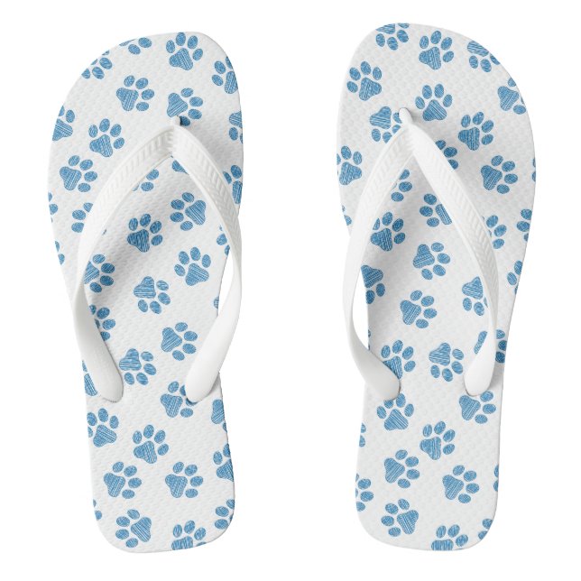 Doodle Paws, Dog Paws, Blue Paws Thongs (Footbed)