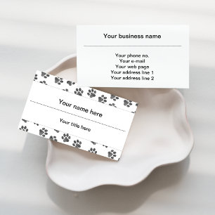 Doodle Paws, Dog Paws, Cat Paws, Black Paws Business Card