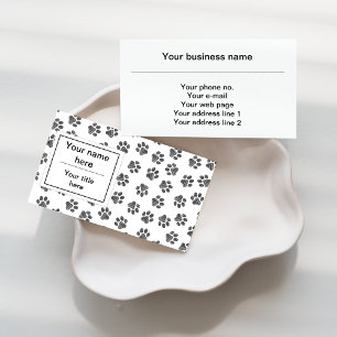 Doodle Paws, Dog Paws, Cat Paws, Black Paws Business Card