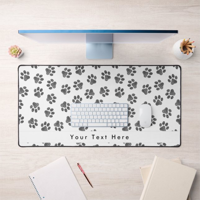 Doodle Paws, Dog Paws, Cat Paws, Black Paws Desk Mat (Office 1)