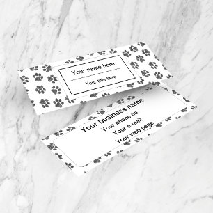 Doodle Paws, Dog Paws, Cat Paws, Black Paws Mini Business Card