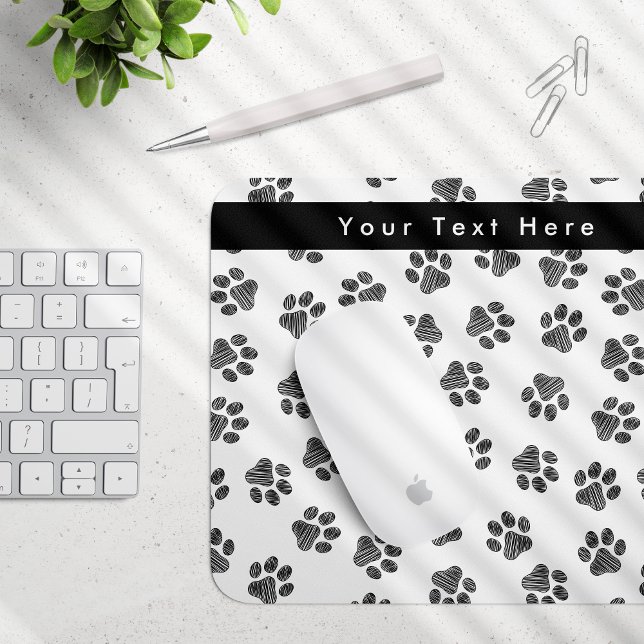 Doodle Paws, Dog Paws, Cat Paws, Black Paws Mouse Pad (Creator Uploaded)