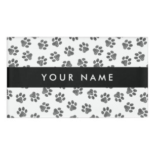 Doodle Paws, Dog Paws, Cat Paws, Black Paws Name Tag