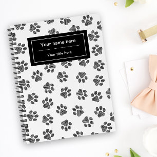Doodle Paws, Dog Paws, Cat Paws, Black Paws Notebook