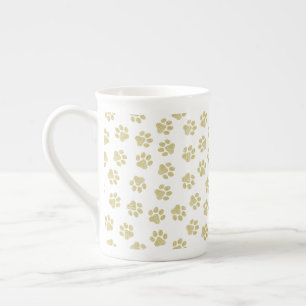 Doodle Paws, Dog Paws, Gold Paws Bone China Mug
