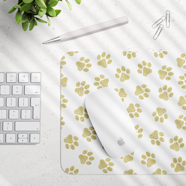 Doodle Paws, Dog Paws, Gold Paws Mouse Pad (Creator Uploaded)