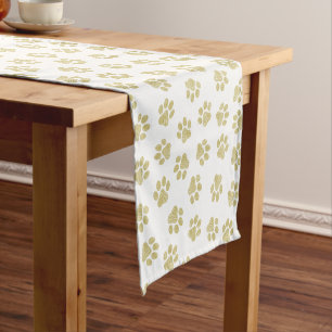 Doodle Paws, Dog Paws, Gold Paws Short Table Runner