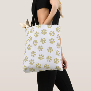 Doodle Paws, Dog Paws, Gold Paws Tote Bag