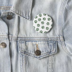 Doodle Paws, Dog Paws, Green Paws 6 Cm Round Badge