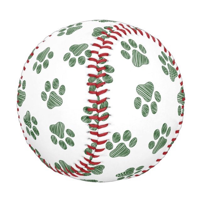 Doodle Paws, Dog Paws, Green Paws Baseball (Angled)