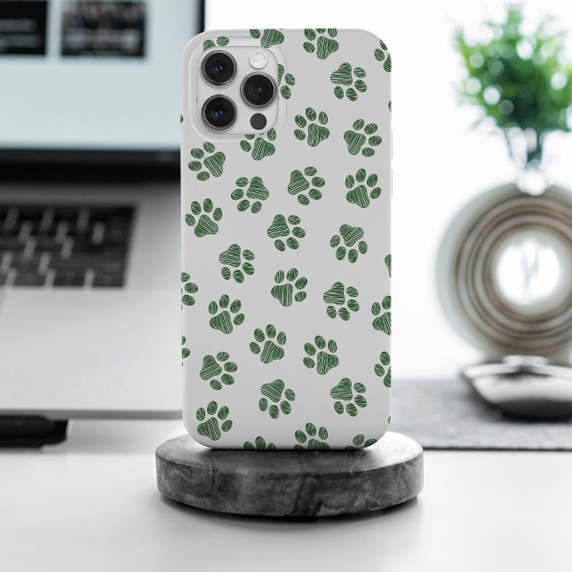 Doodle Paws, Dog Paws, Green Paws Case-Mate iPhone Case (Creator Uploaded)