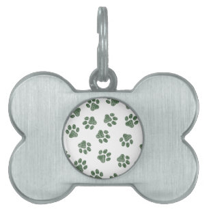 Doodle Paws, Dog Paws, Green Paws Pet ID Tag