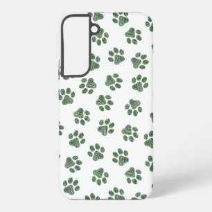 Doodle Paws, Dog Paws, Green Paws Samsung Galaxy Case