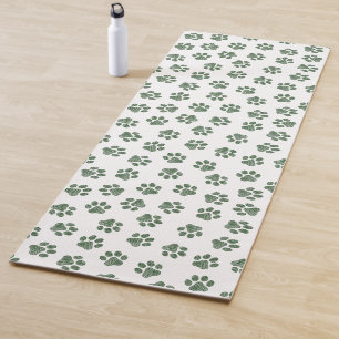 Doodle Paws, Dog Paws, Green Paws Yoga Mat