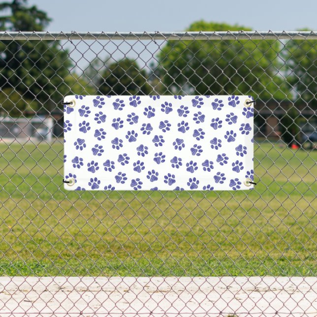 Doodle Paws, Dog Paws, Navy Blue Paws Banner (Insitu)