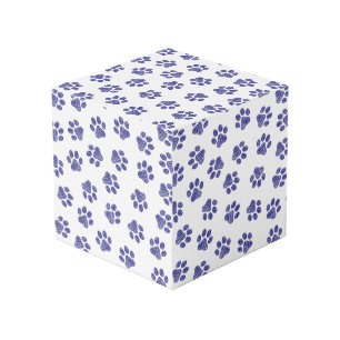 Doodle Paws, Dog Paws, Navy Blue Paws Cube