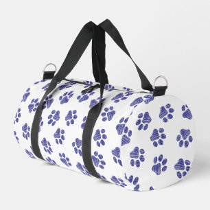 Doodle Paws, Dog Paws, Navy Blue Paws Duffle Bag