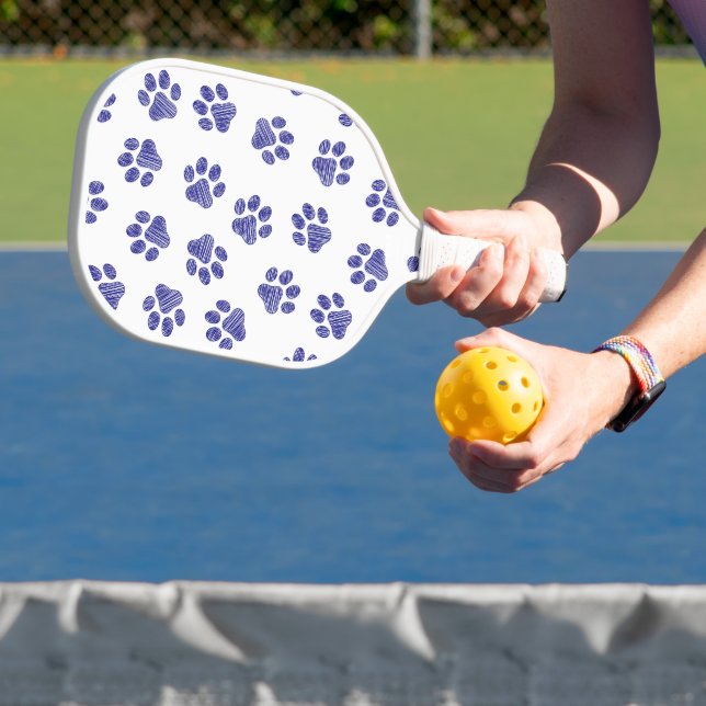 Doodle Paws, Dog Paws, Navy Blue Paws Pickleball Paddle (Insitu)