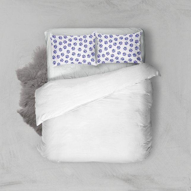 Doodle Paws, Dog Paws, Navy Blue Paws Pillowcase (Creator Uploaded)