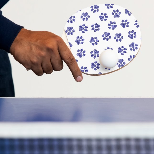 Doodle Paws, Dog Paws, Navy Blue Paws Ping Pong Paddle (Insitu)