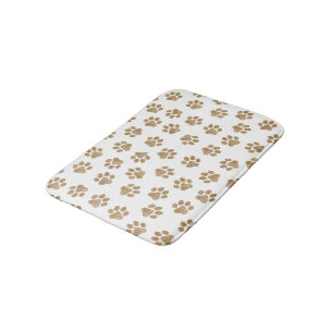 Doodle Paws, Dog Paws, Orange Gold Paws Bath Mat