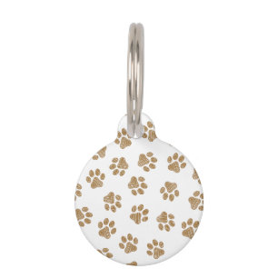 Doodle Paws, Dog Paws, Orange Gold Paws Pet Tag