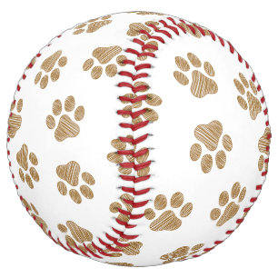 Doodle Paws, Dog Paws, Orange Gold Paws Softball