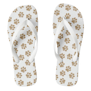 Doodle Paws, Dog Paws, Orange Gold Paws Thongs