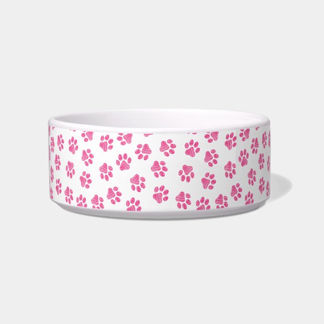 Doodle Paws, Dog Paws, Pink Paws Bowl (Front)