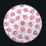 Doodle Paws, Dog Paws, Pink Paws Dartboard<br><div class="desc">Cute,  fun and adorable pattern with doodle paws in pink colour on white background. Modern and trendy gift,  perfect for the dog and cat lover in your life.</div>