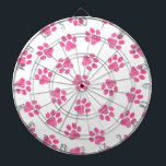 Doodle Paws, Dog Paws, Pink Paws Dartboard<br><div class="desc">Cute,  fun and adorable pattern with doodle paws in pink colour on white background. Modern and trendy gift,  perfect for the dog and cat lover in your life.</div>